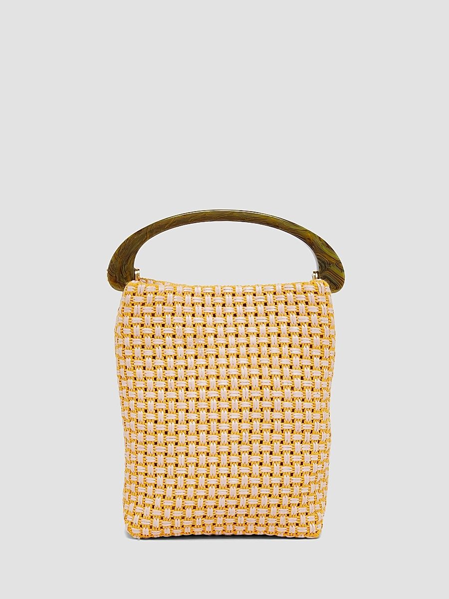 Women's Extra Small Woven Top Handle Bag - Ocra