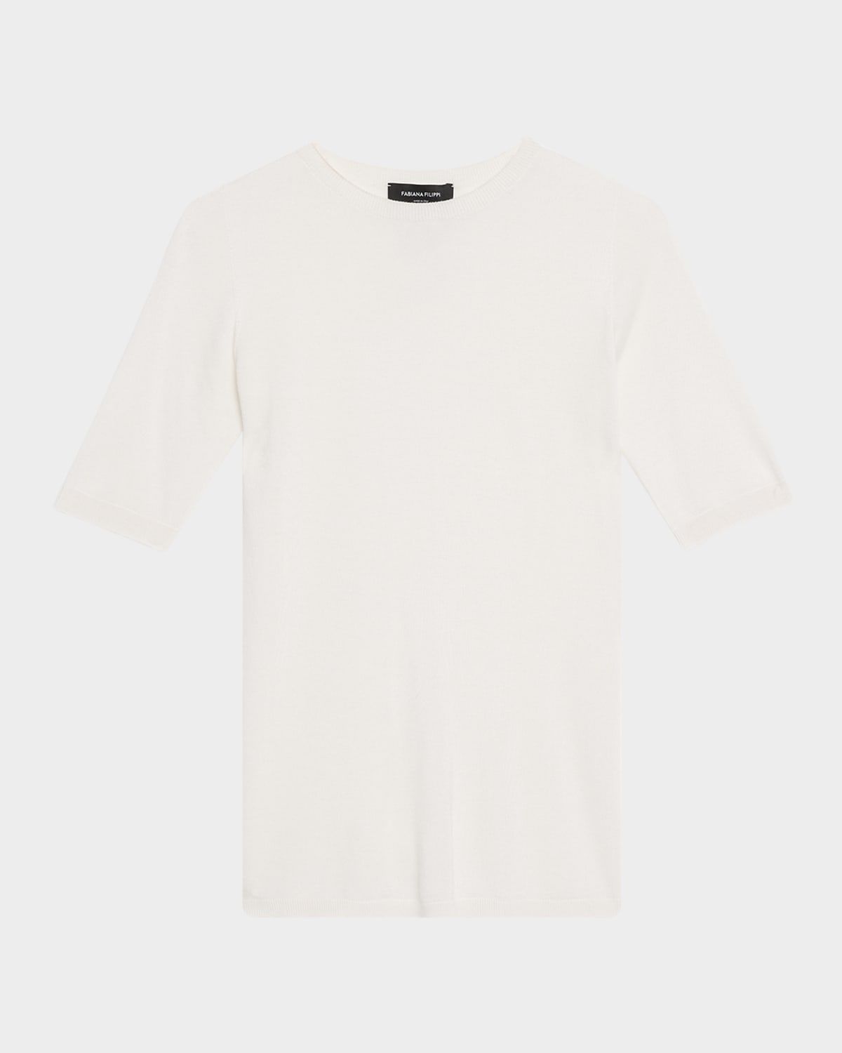 Crewneck Silk Knit T-Shirt