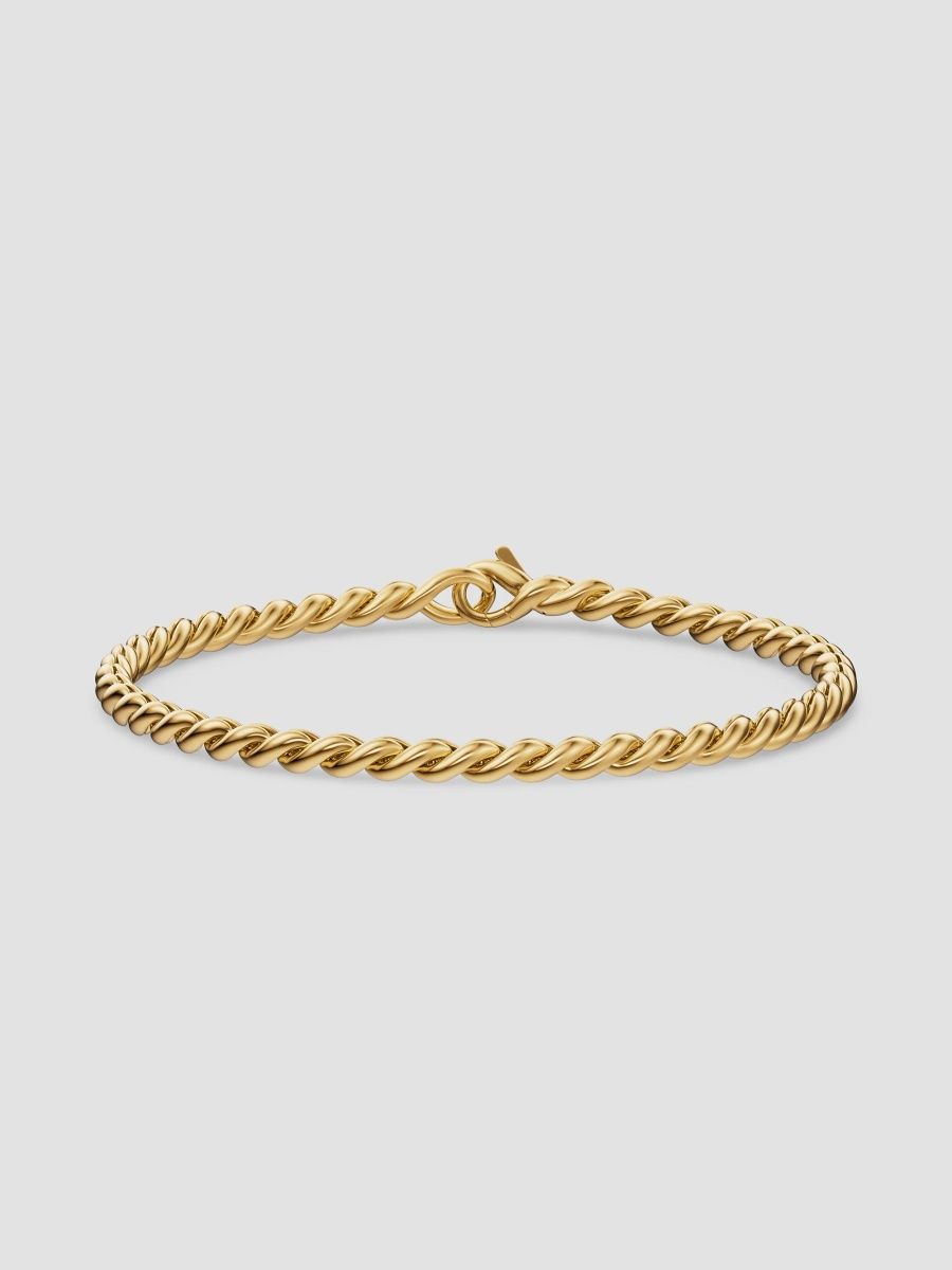 David Yurman Men's Sculpted Cable Chain Bracelet in 18K Yellow Gold, 3.7MM - Gold - Size Large