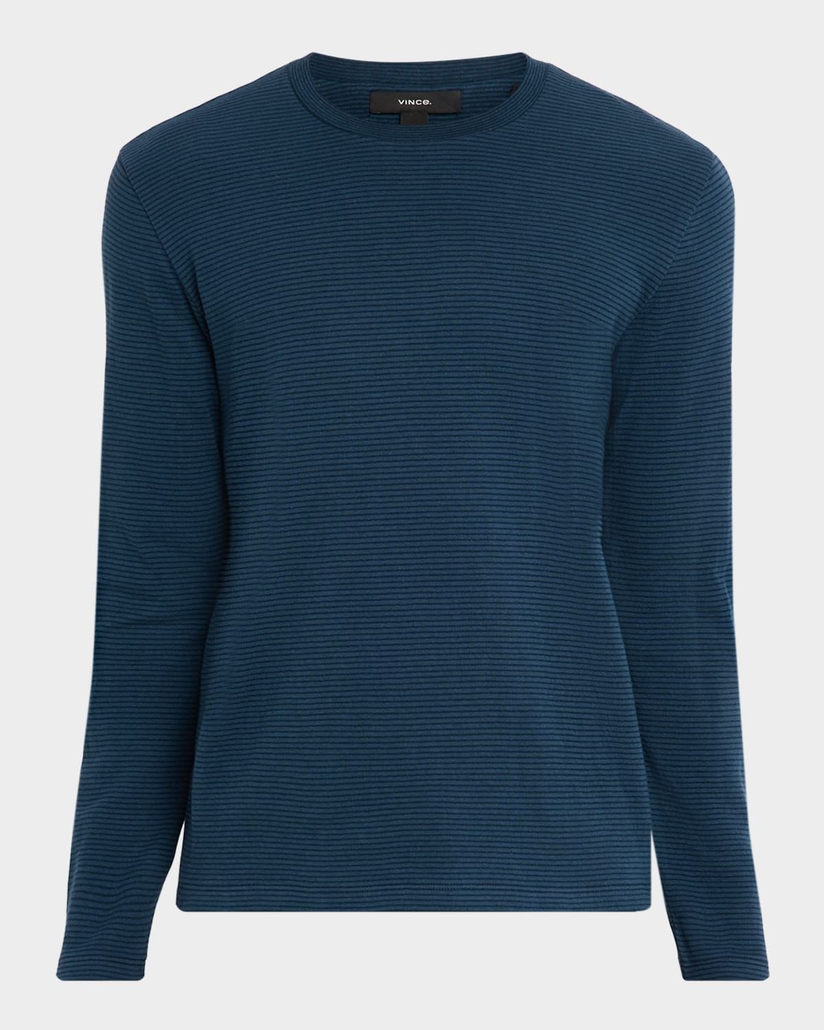 Men & apos;s Striped Double-Knit Pima Cotton Long-Sleeve T-Shirt
