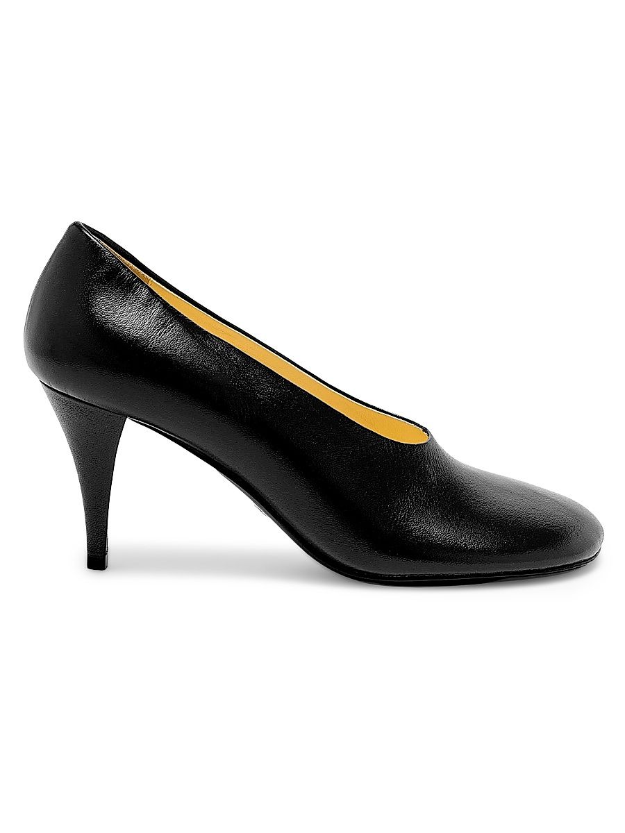Women's Glove 70MM Leather Pumps - Black - Size 11.5