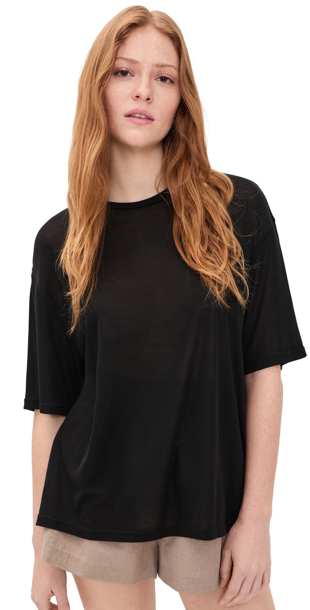 St. Agni Fine Jersey Relaxed Tee Black XS