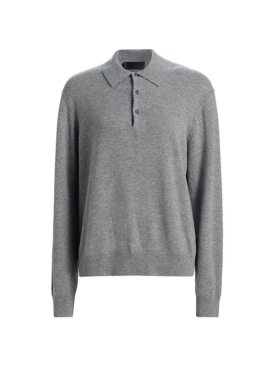 Women's Jovan Cashmere Polo Sweater - Pebble Grey Heather - Size XS