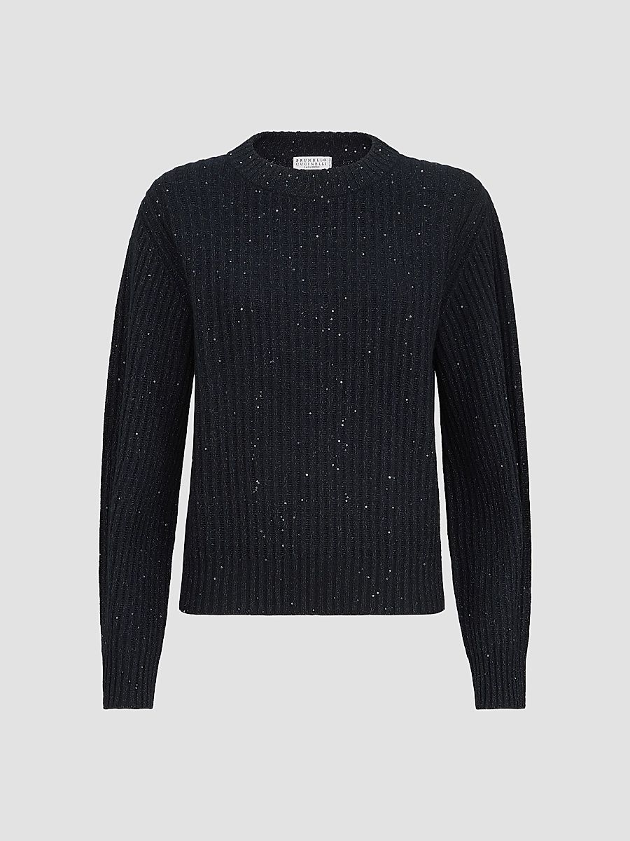Women's Cashmere and Wool Ribbed Sweater - Cobalt - Size XXL