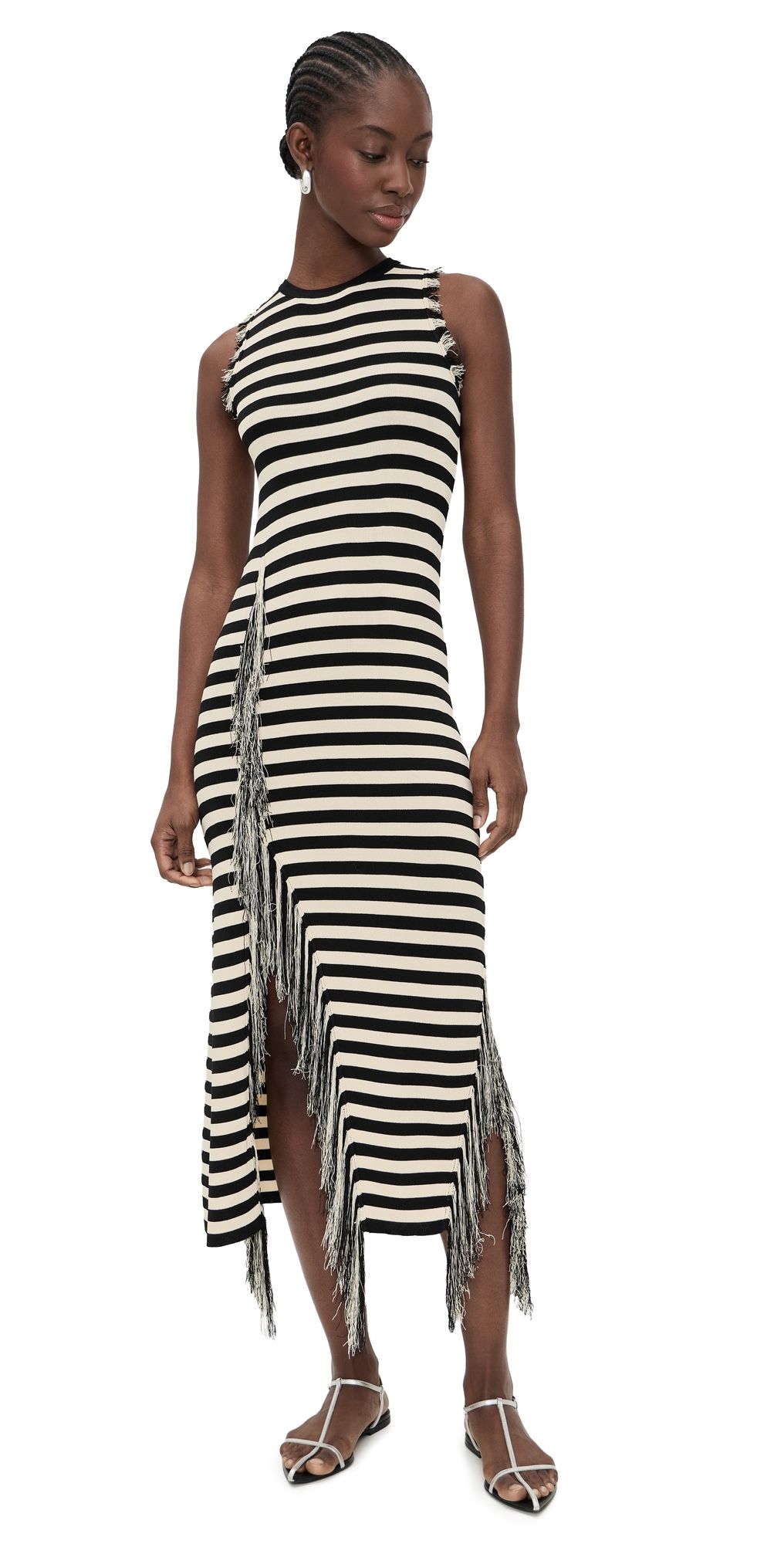 SIMONMILLER Sabine Knit Dress Black/White Stripe XS