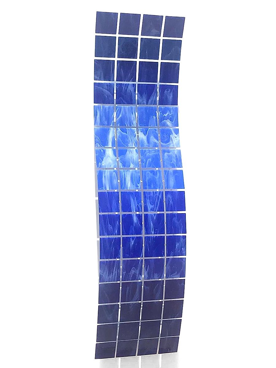 Crest Glass & Metal Wall Sculpture - Blue