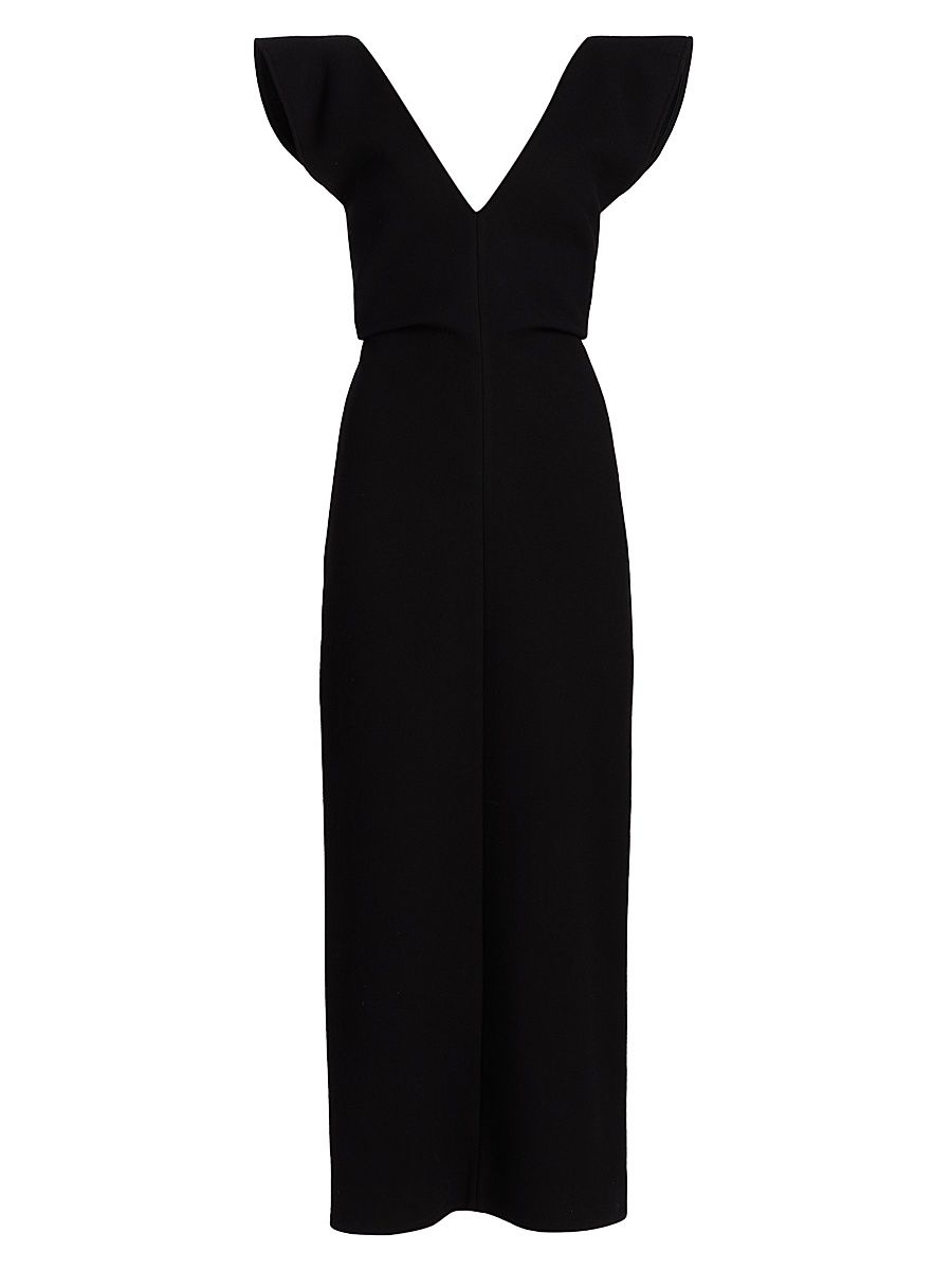 Women's Mariam Flutter-Sleeve Maxi Dress - Black - Size 12