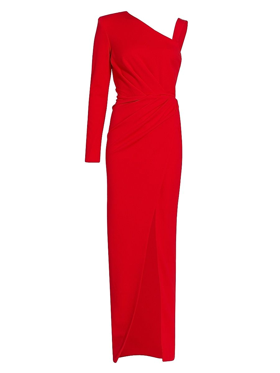 Women's Eunice Asymmetric Knit Gown - Red - Size 14