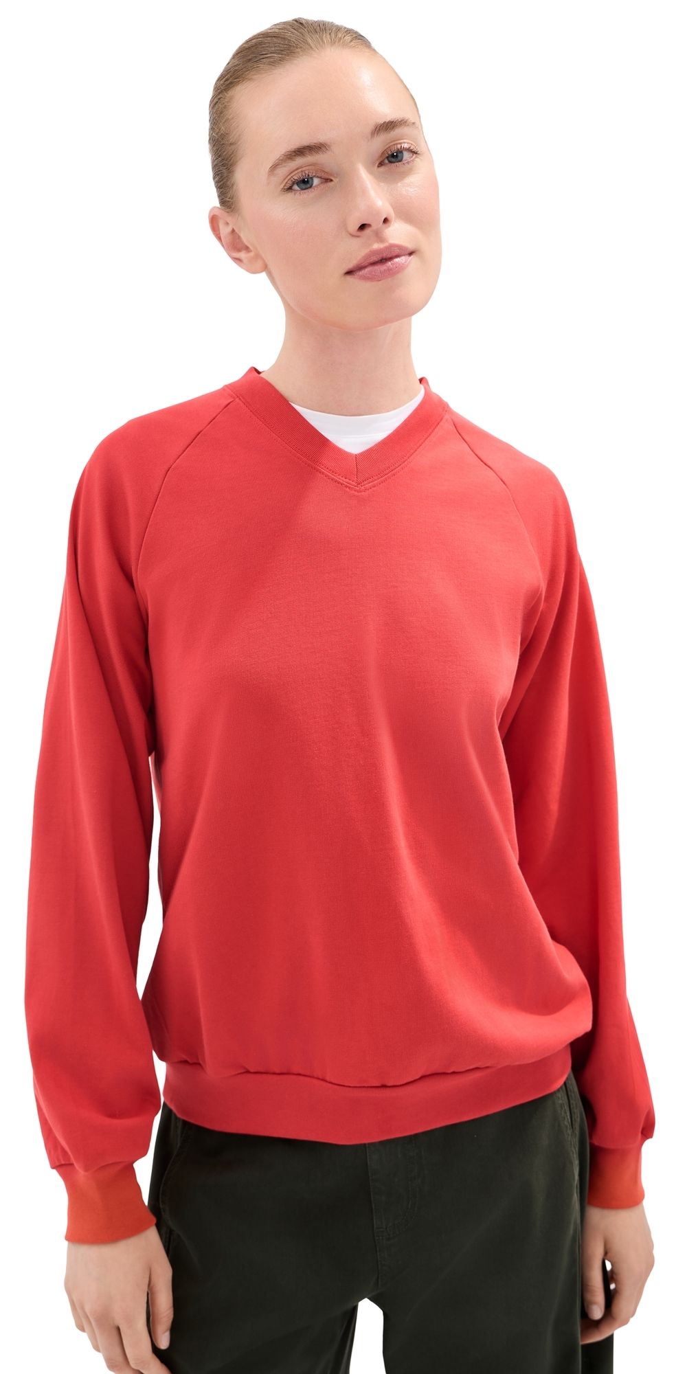 Tibi Perfect T Vintage Sweatshirt Red XS