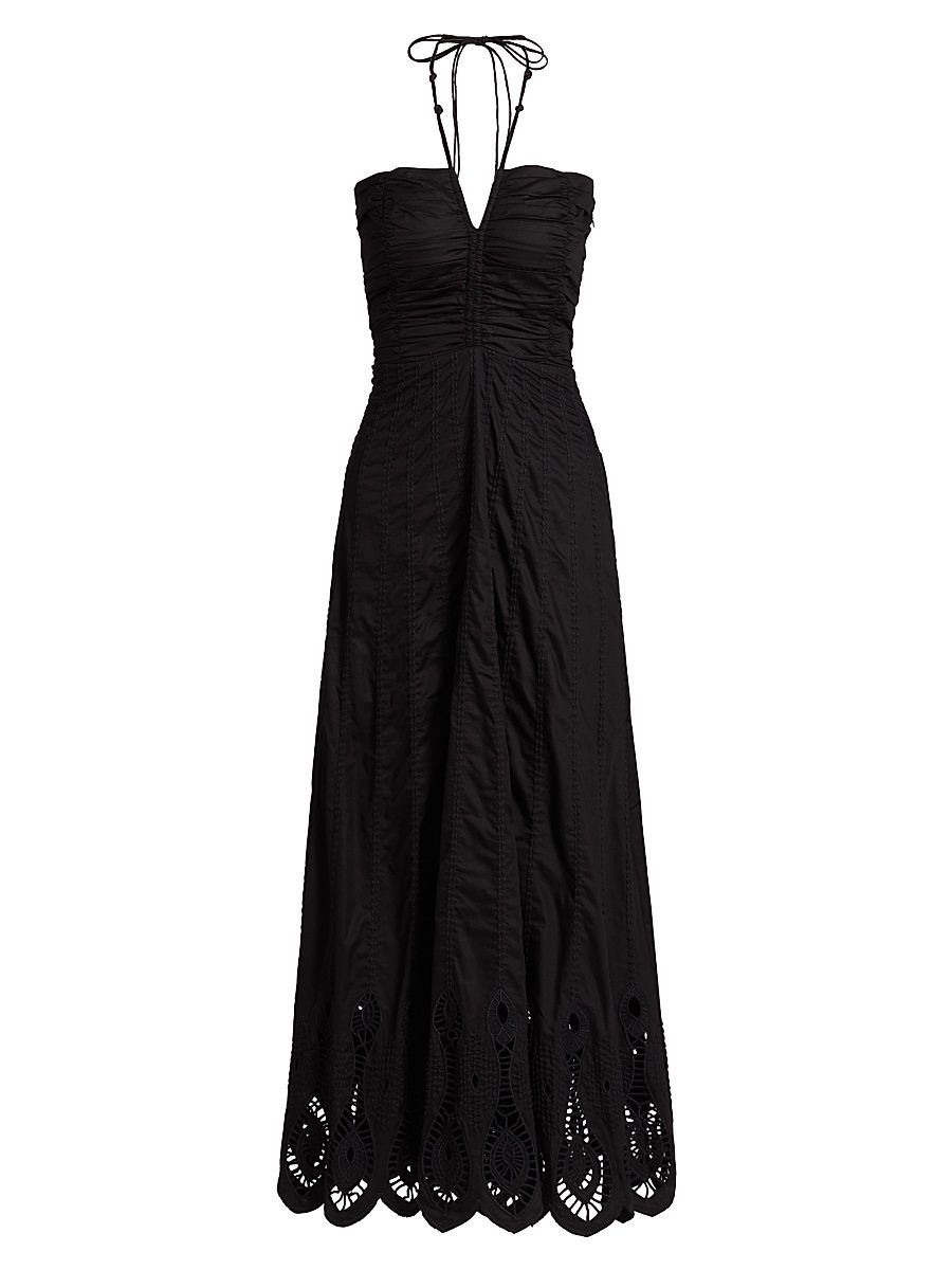 Women's Balcarce Tori Cotton Halter Dress - Black - Size Large