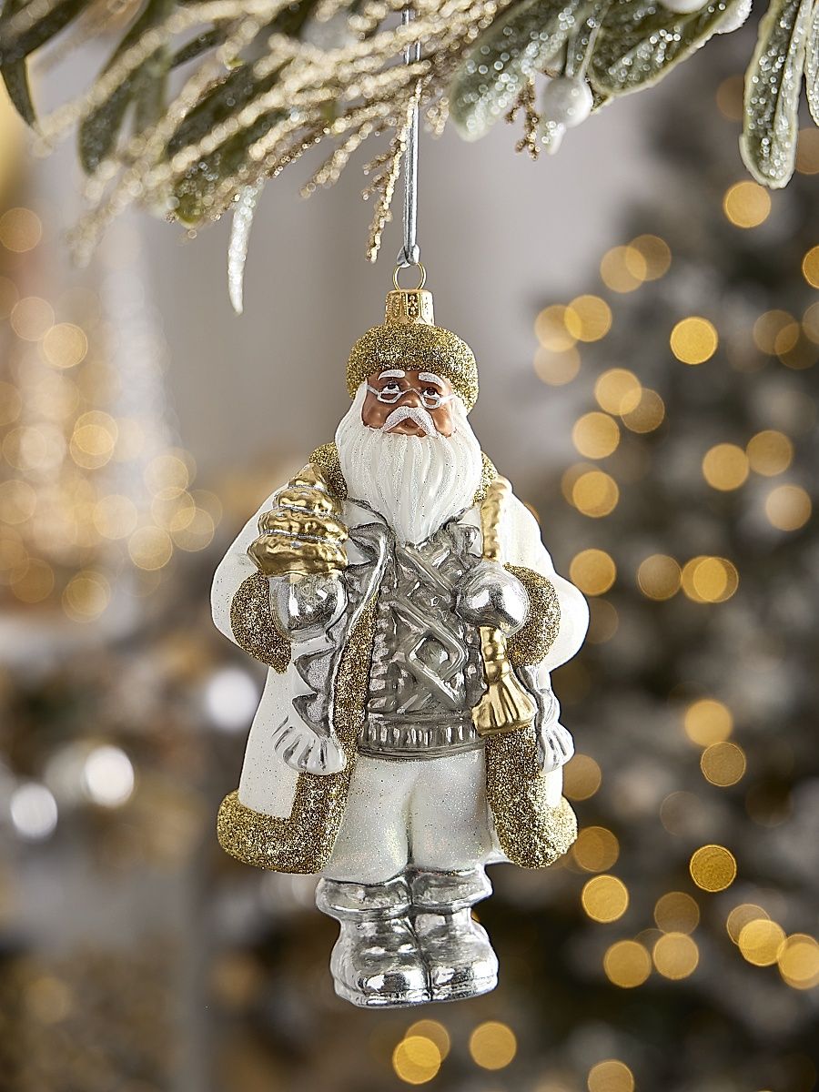 African American Santa Christmas Ornament