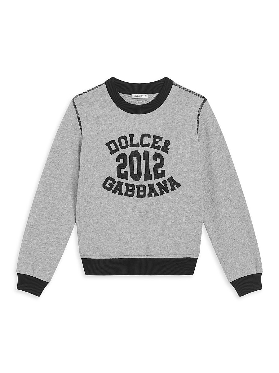 Little Boy's & Boy's Logo Crewneck Sweatshirt - Melange Grey - Size 14