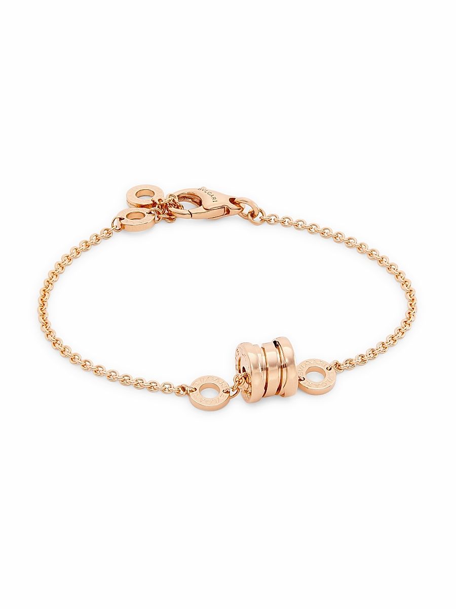 Women's B. zero1 18K Gold Charm Bracelet - Rose Gold - Size Small