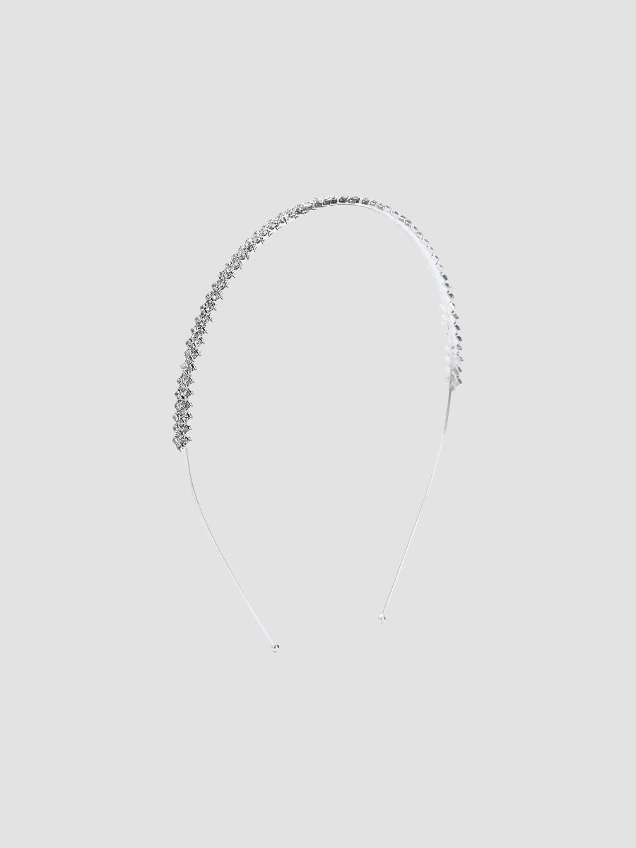 Tulleen Girl's Girl's Crystal Row Headband - Silver