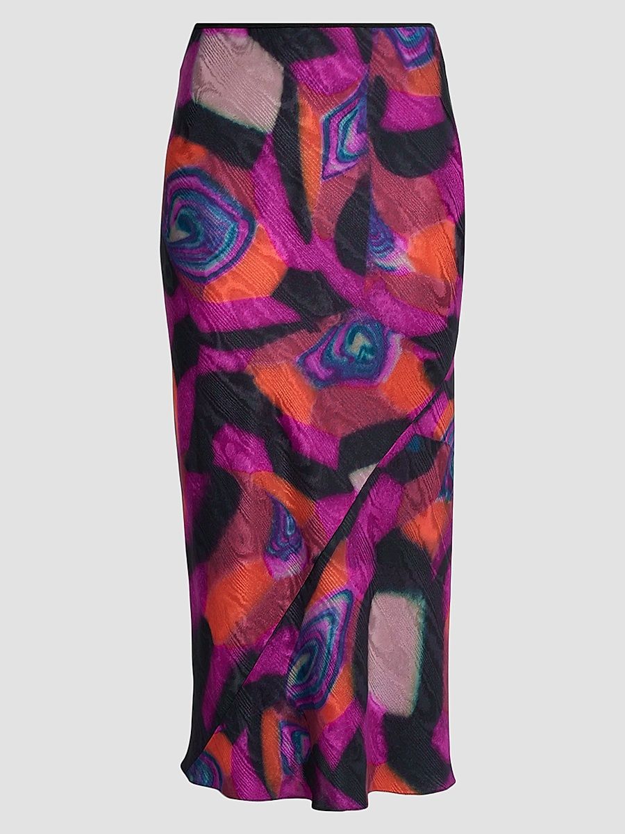 Women's Sati Abstract Midi Skirt - Fuchsia - Size 12