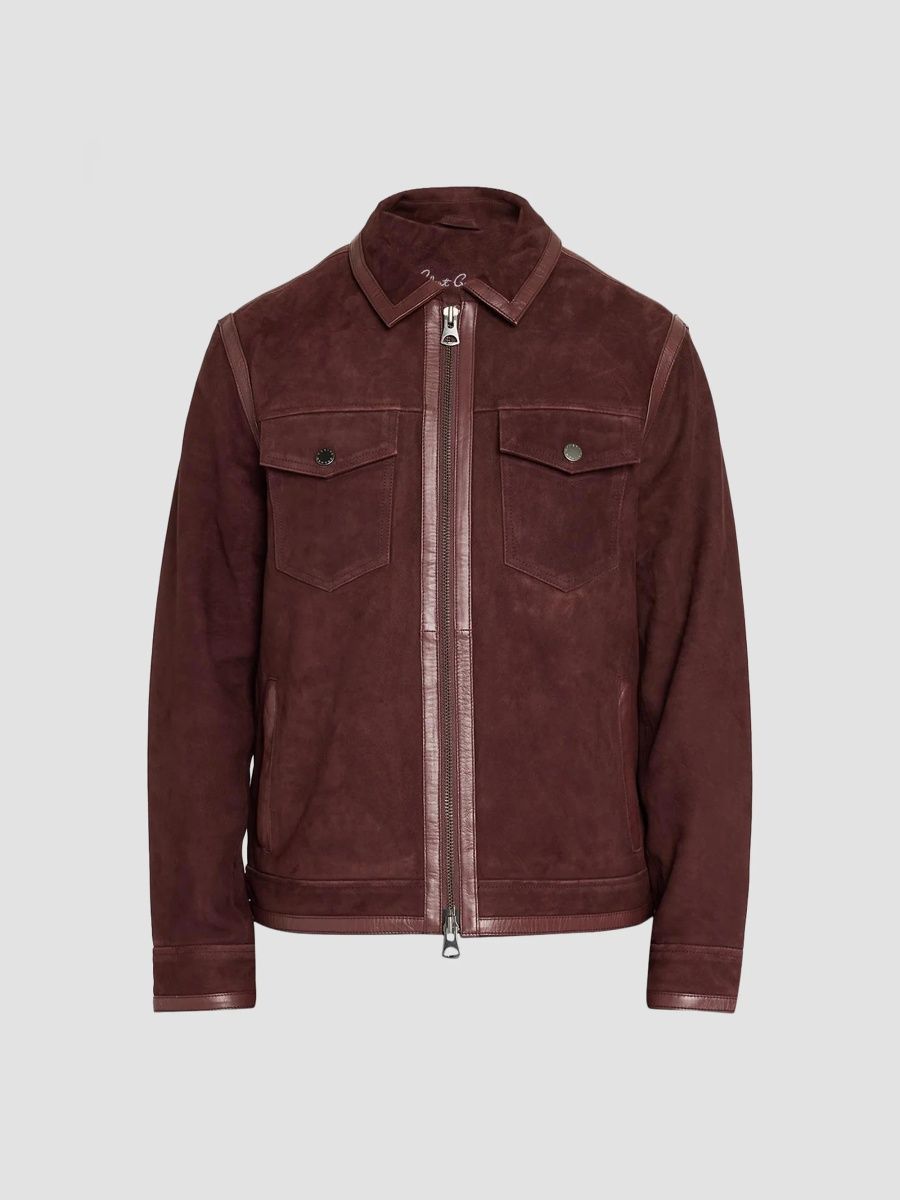 Robert Graham Men's Holmbrook Suede Jacket - Burgundy - Size Small