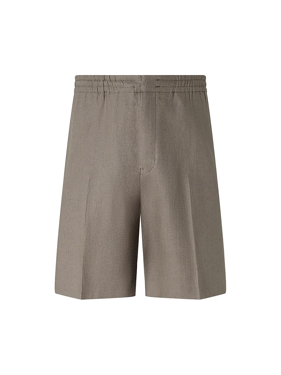 Men's Oasi Lino Shorts - Dark Taupe - Size 40