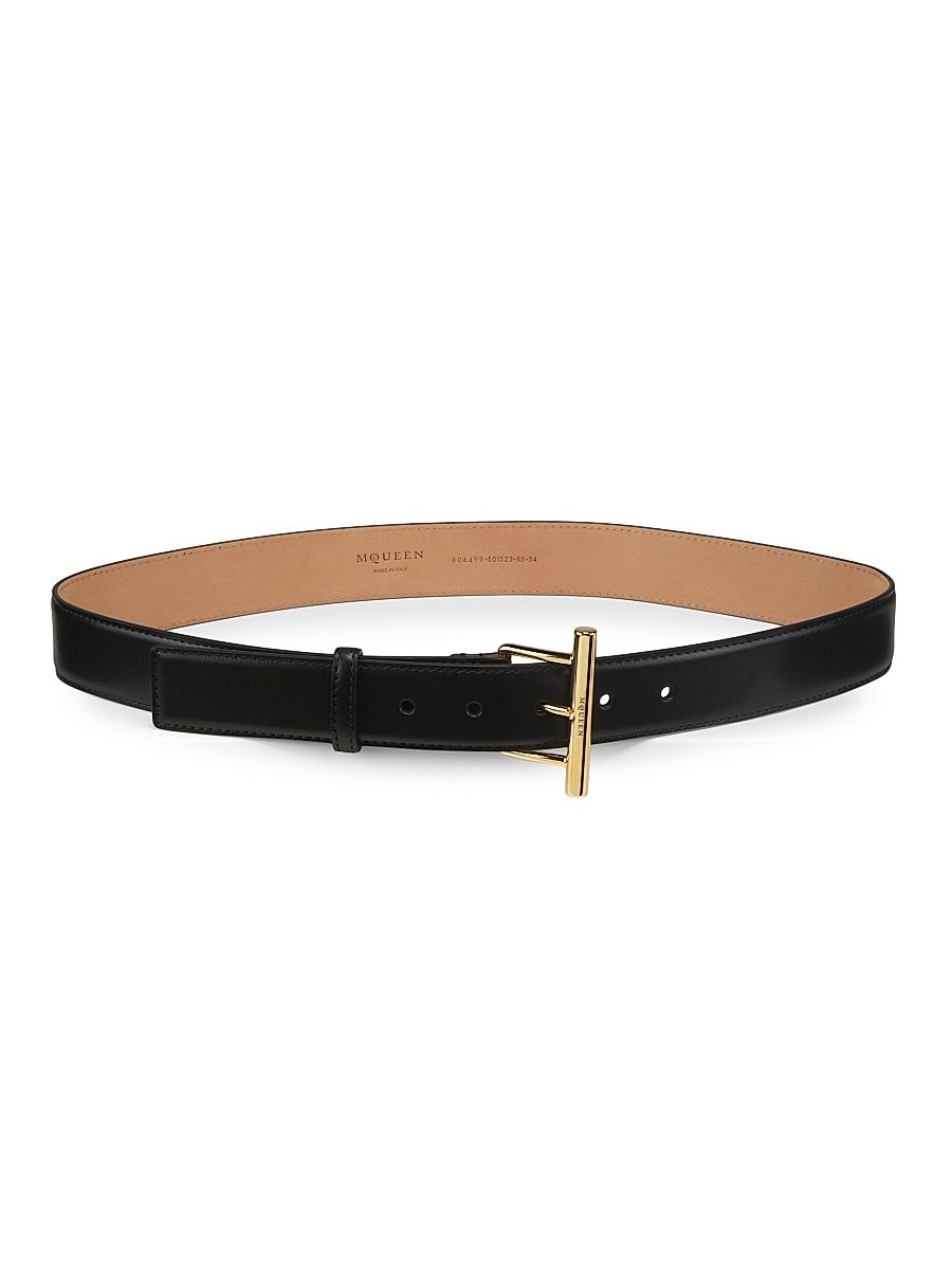 Women's Sling Leather Belt - Black Gold - Size XS