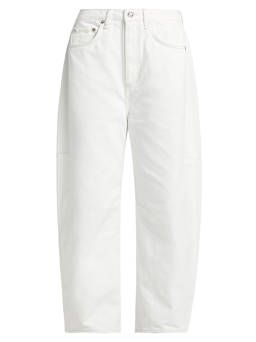 Women's Charlie High-Rise Barrel-Leg Jeans - White - Size 27