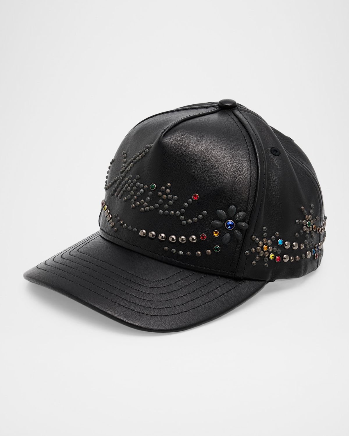 Men & apos;s Studded Leather Baseball Cap
