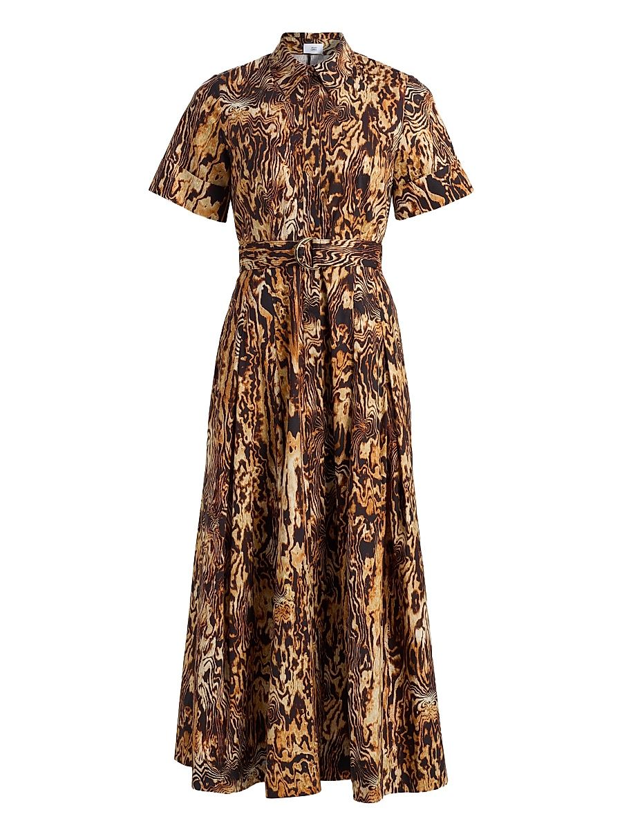 Women's Leighton Printed Poplin Shirtdress - Copper Multi - Size 14
