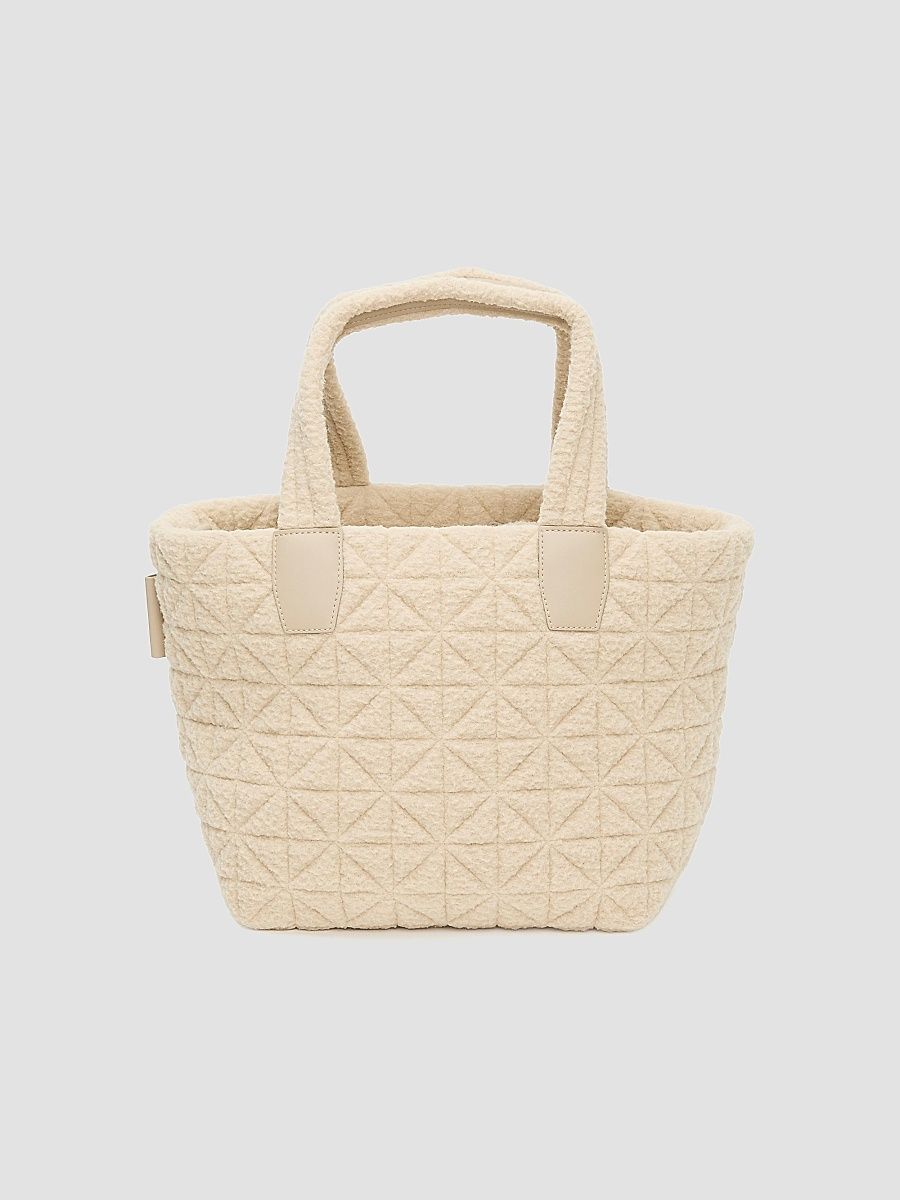 Women's Vee Small Sherpa Tote Bag - Cream Sherpa