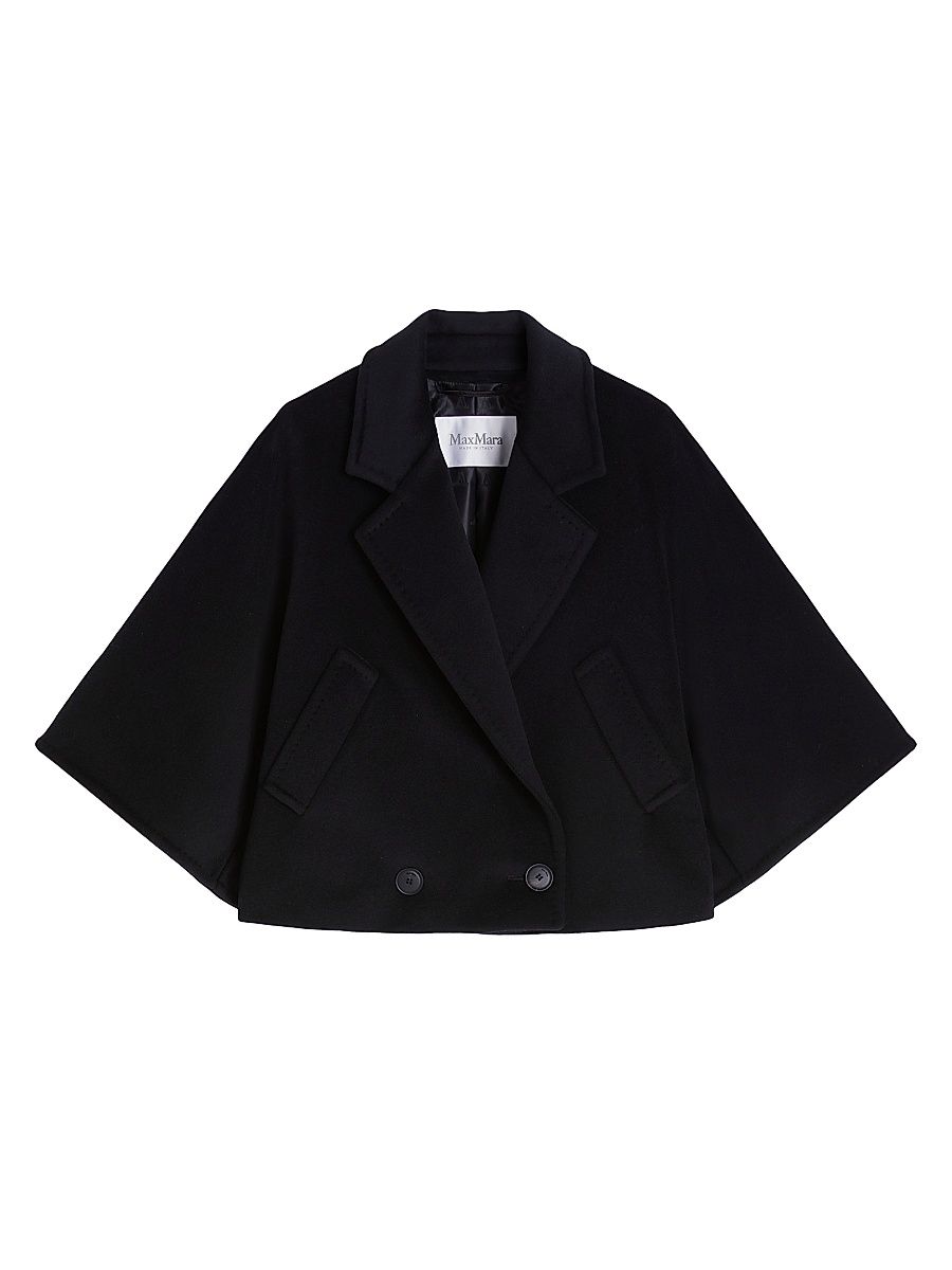 Women's Wool and Cashmere Cropped Jacket - Black - Size 10