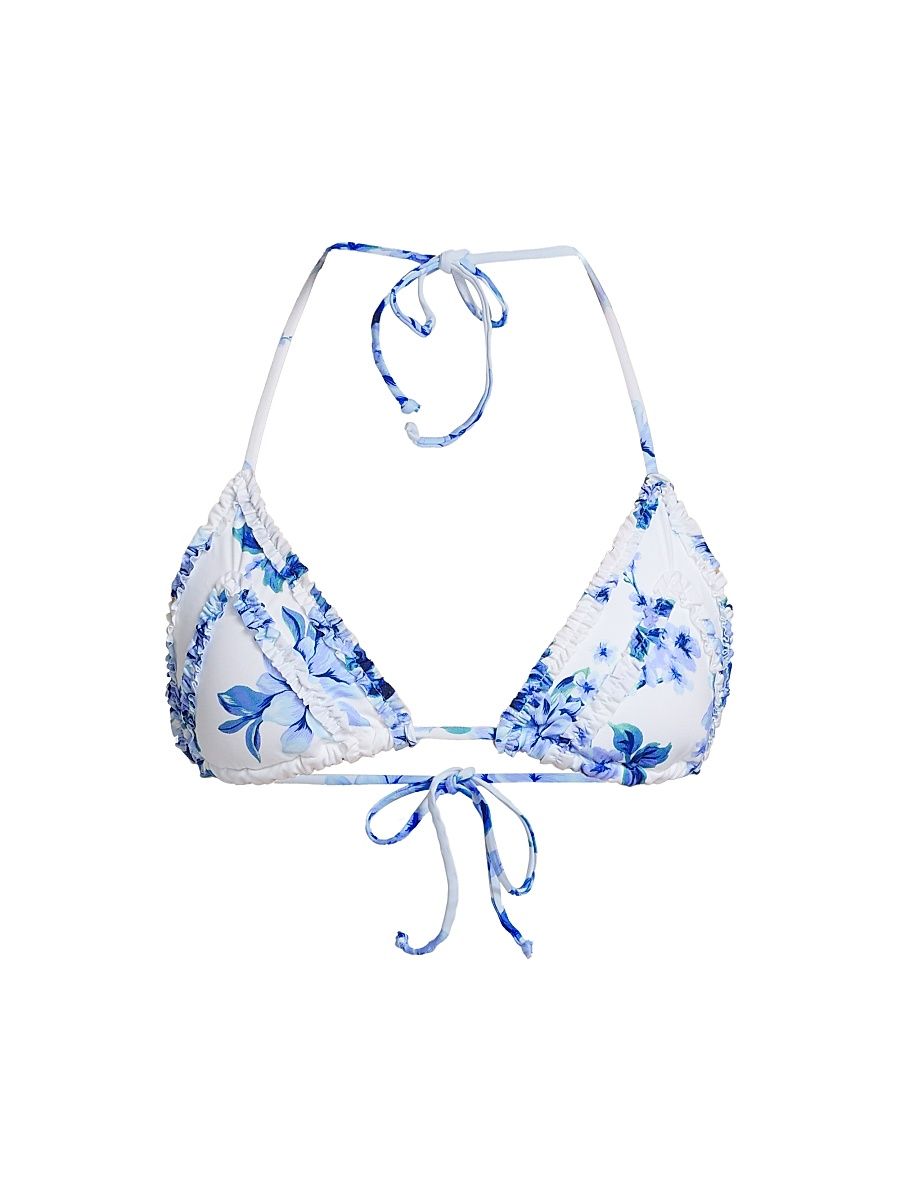 Women's Julie Triangle Bikini Top - Blushing Blooms - Size XL