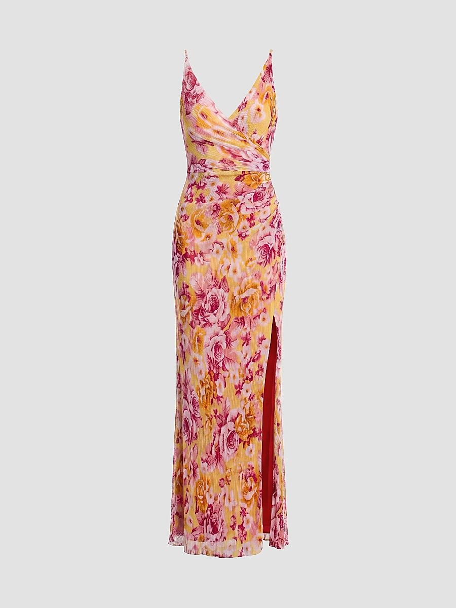 Women's Jordan Floral Ruched Mermaid Maxi Dress - Golden Haze Multi - Size XXL