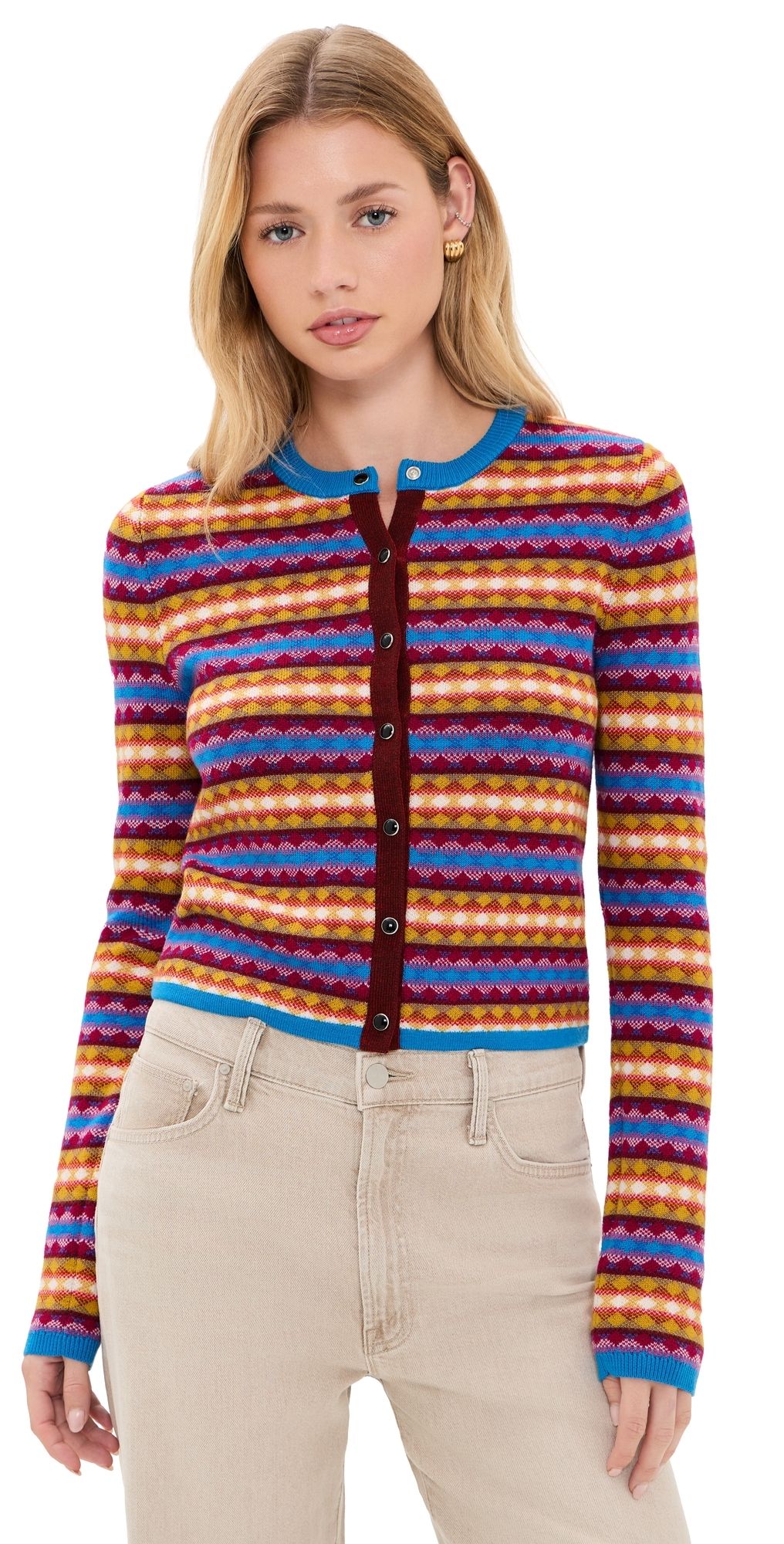 MOTHER The Lil' Cardigan Rsst Orng Dzzlng Blue Beeswax S