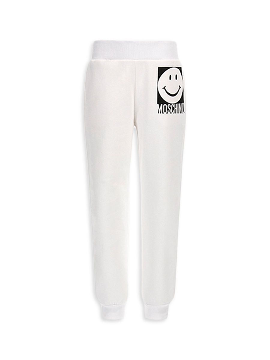 Little Kid's & Kid's Smiley Face Joggers - Bianco - Size 6