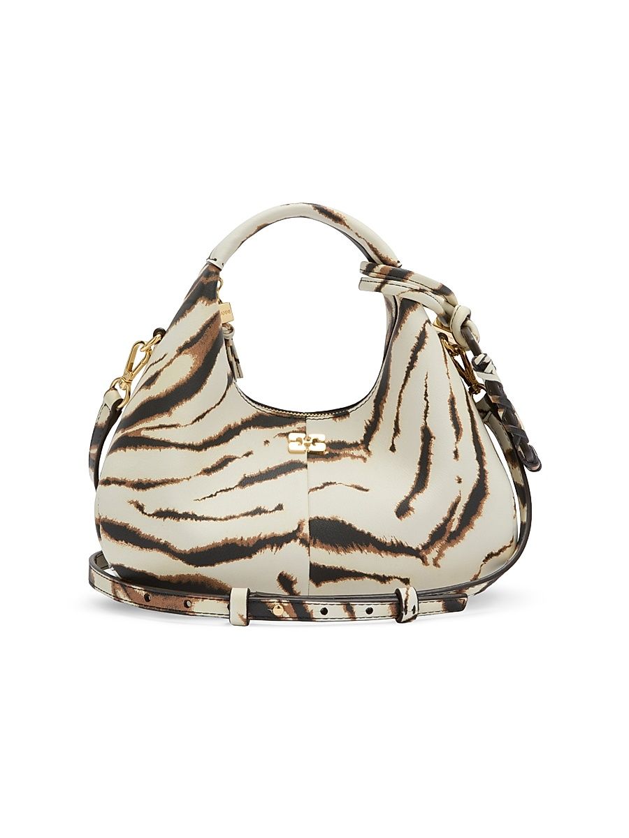 Women's Mini Zebra Hobo Bag - White