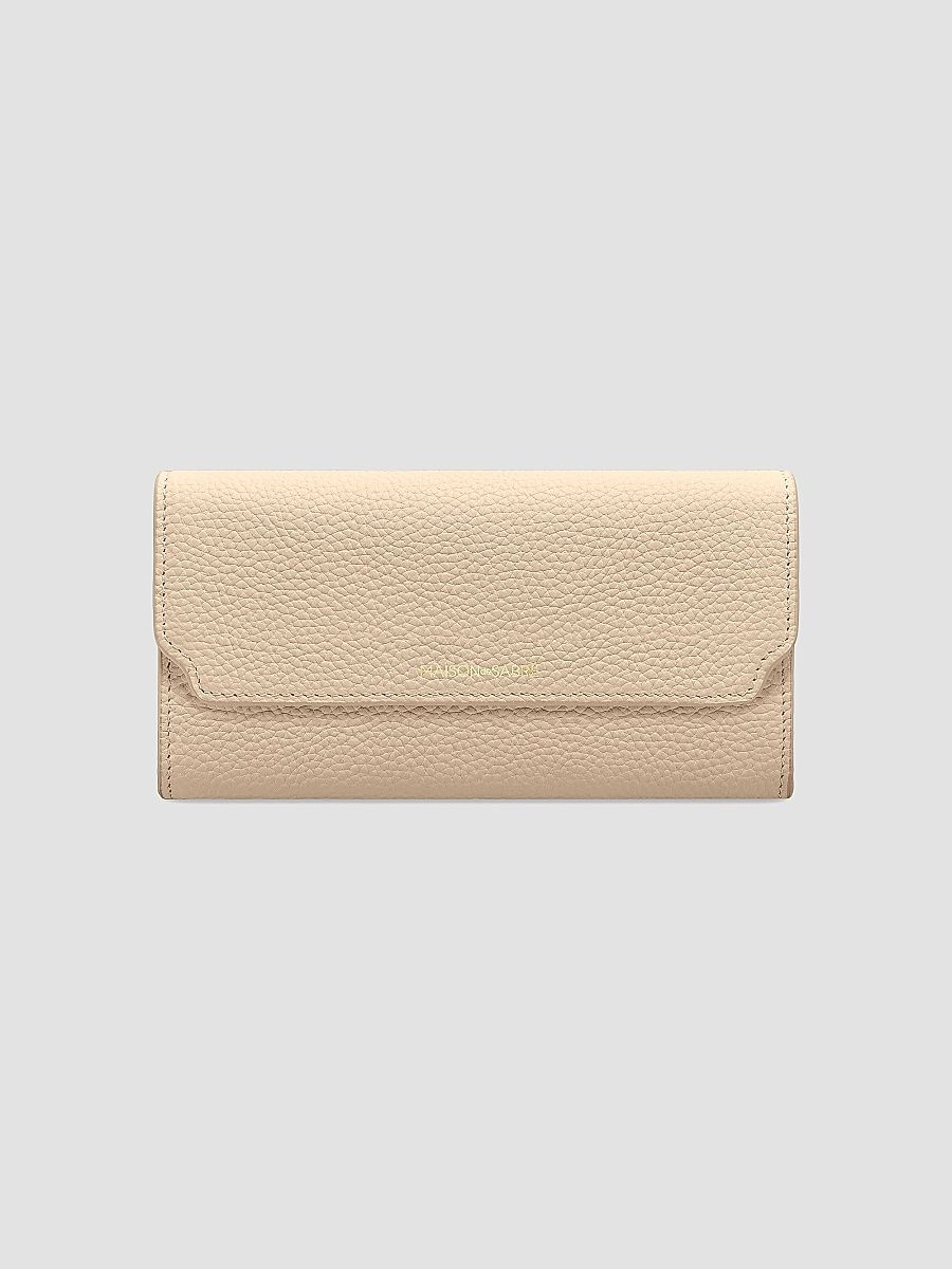 Maison de Sabre Women's Long Leather Flap Wallet - Saharan Fuchsia
