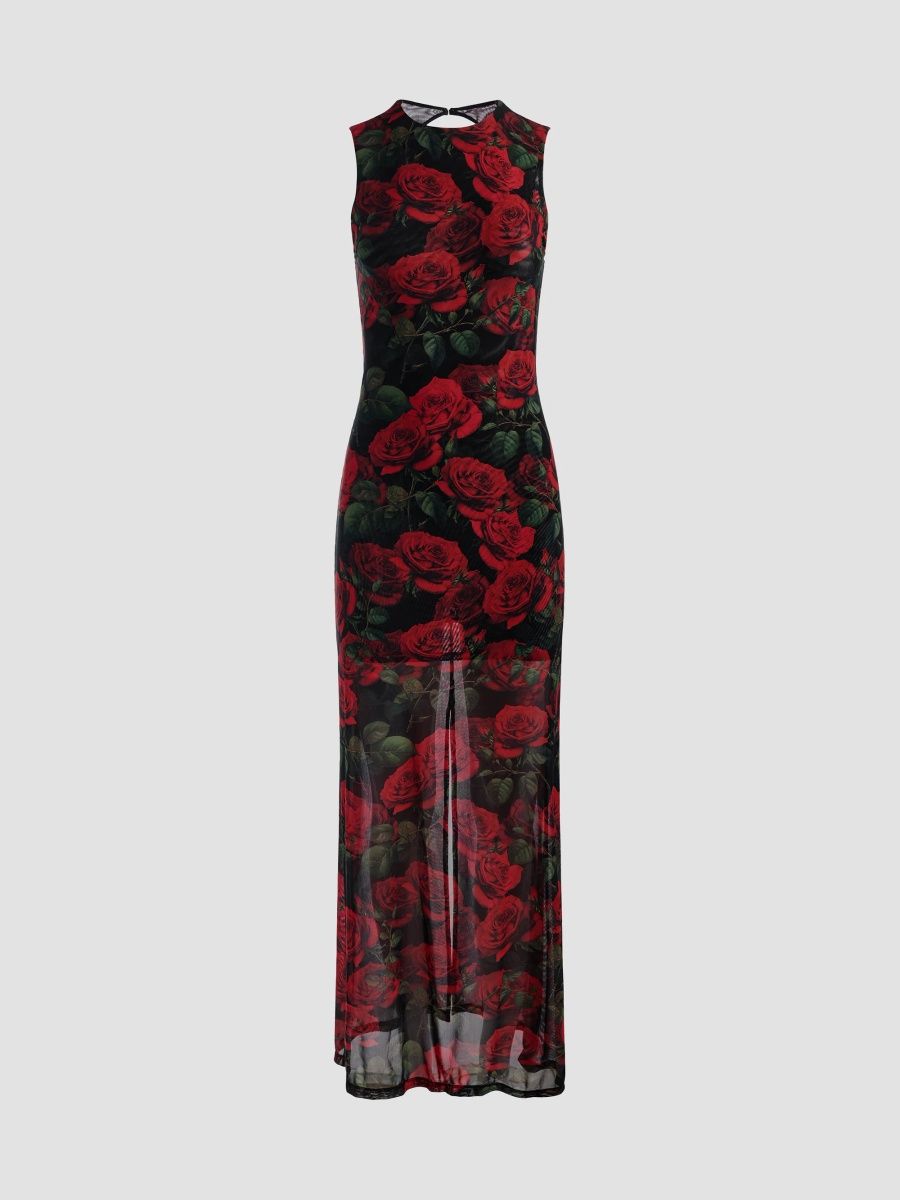 ALICE + OLIVIA Women's Delora Floral Maxi Dress - Rouge Romance Black - Size 14