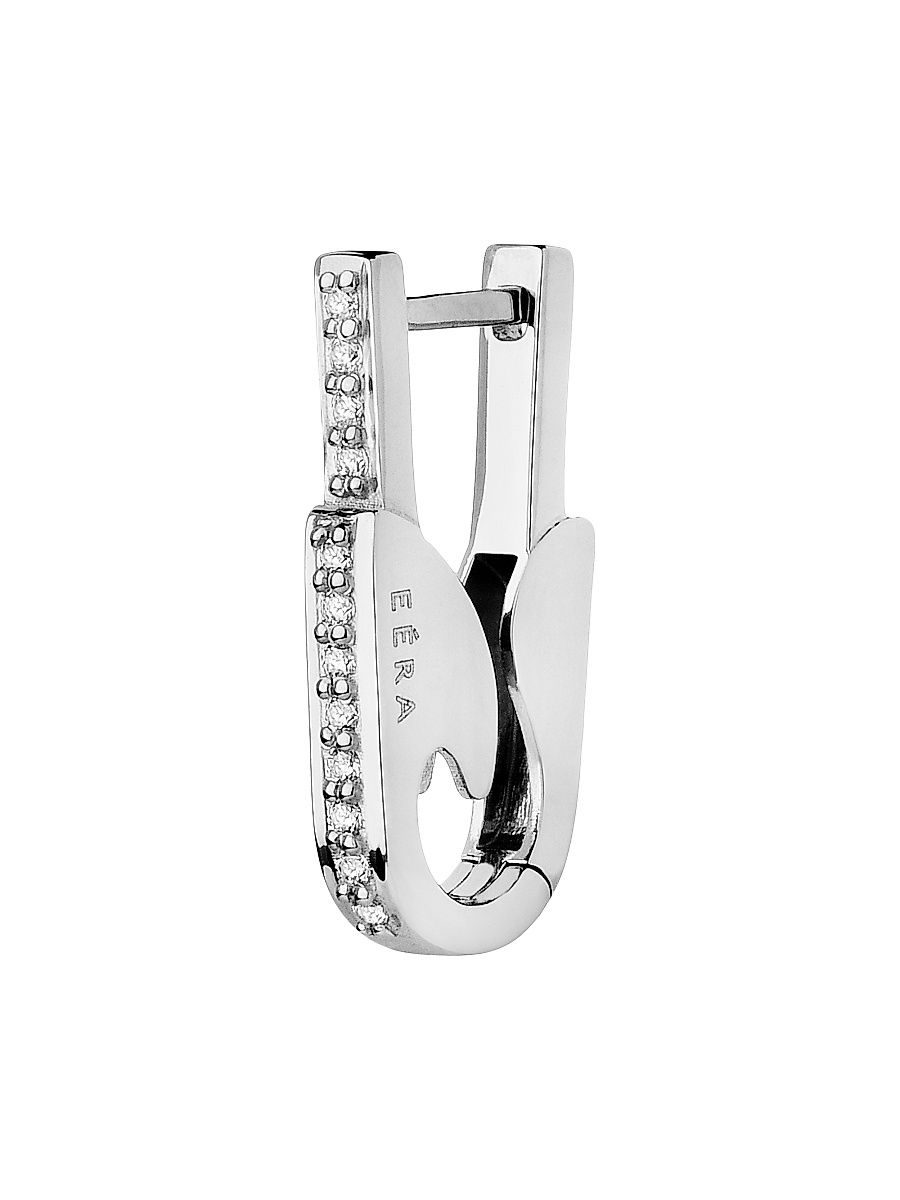 Women's Pin 18K White Gold & Diamond Small Drop Earring - White Gold