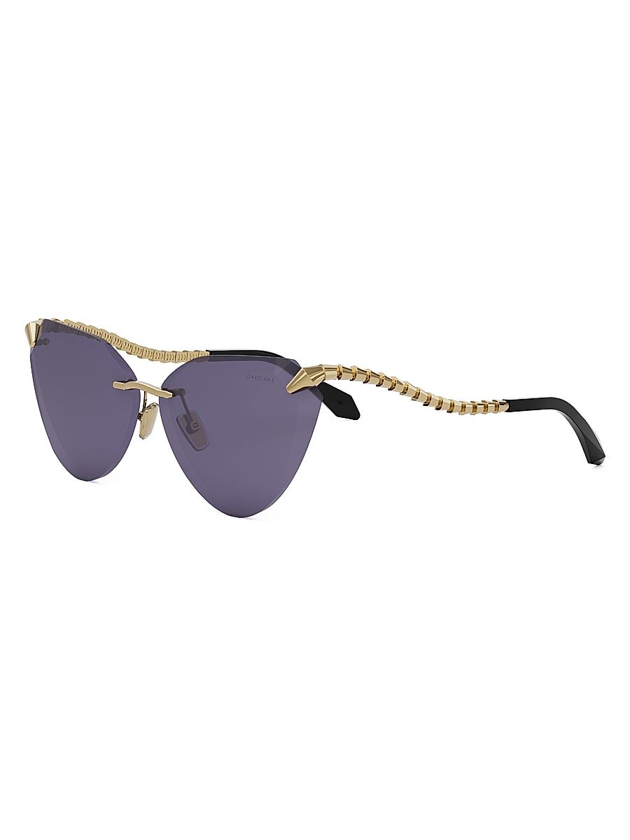 Women's Serpenti Viper 65MM Cat-Eye Sunglasses - Gold Violet