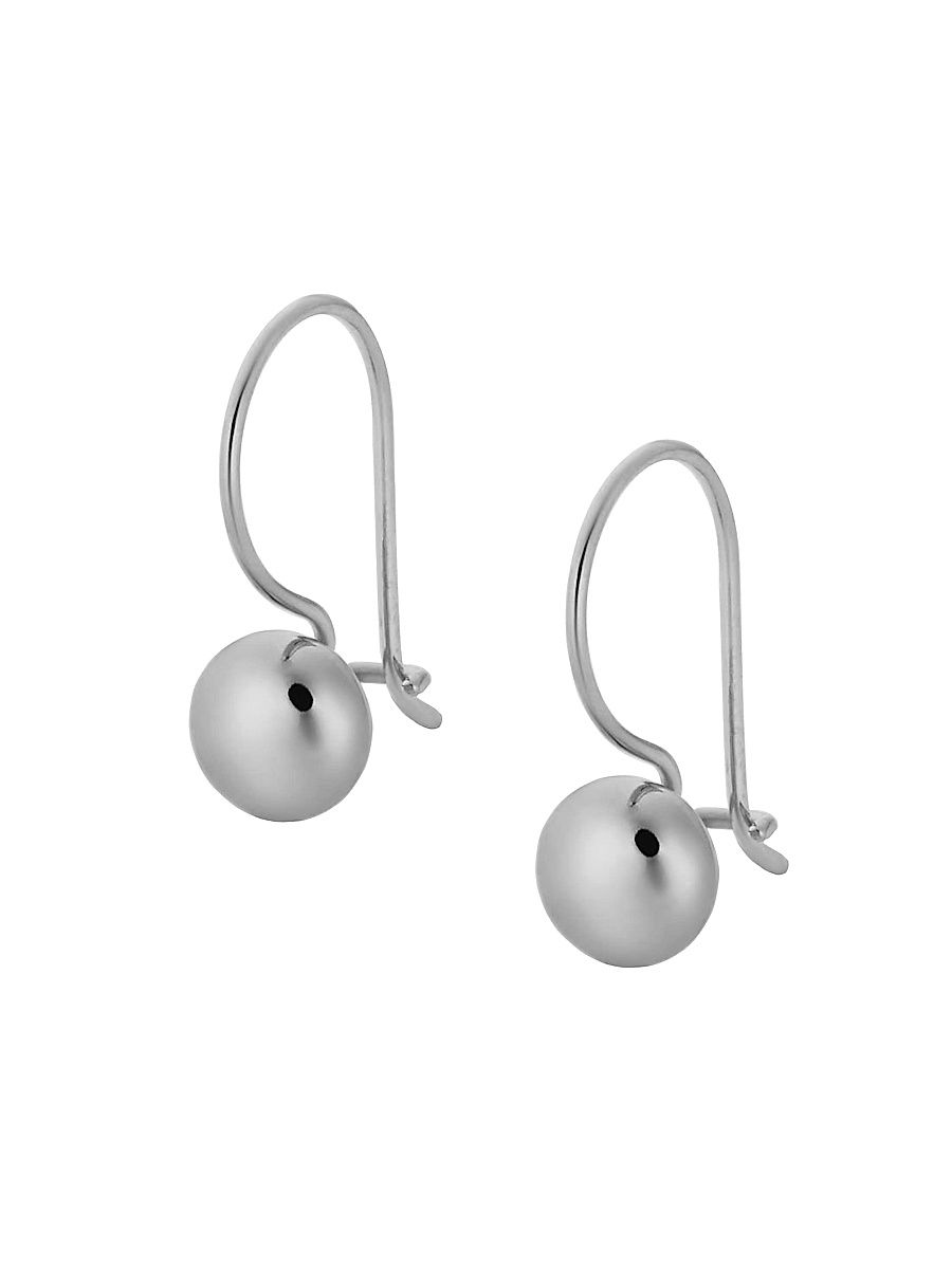 Women's 14K White Gold Buttoned Up Drop Earrings - White Gold