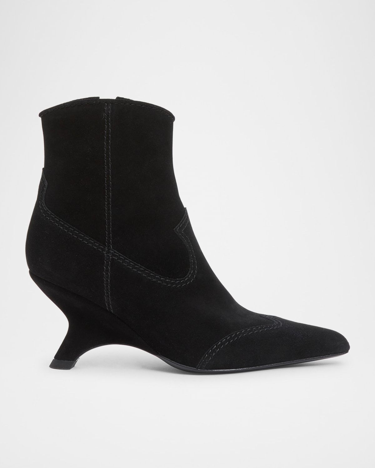 Shadow Suede Western Booties