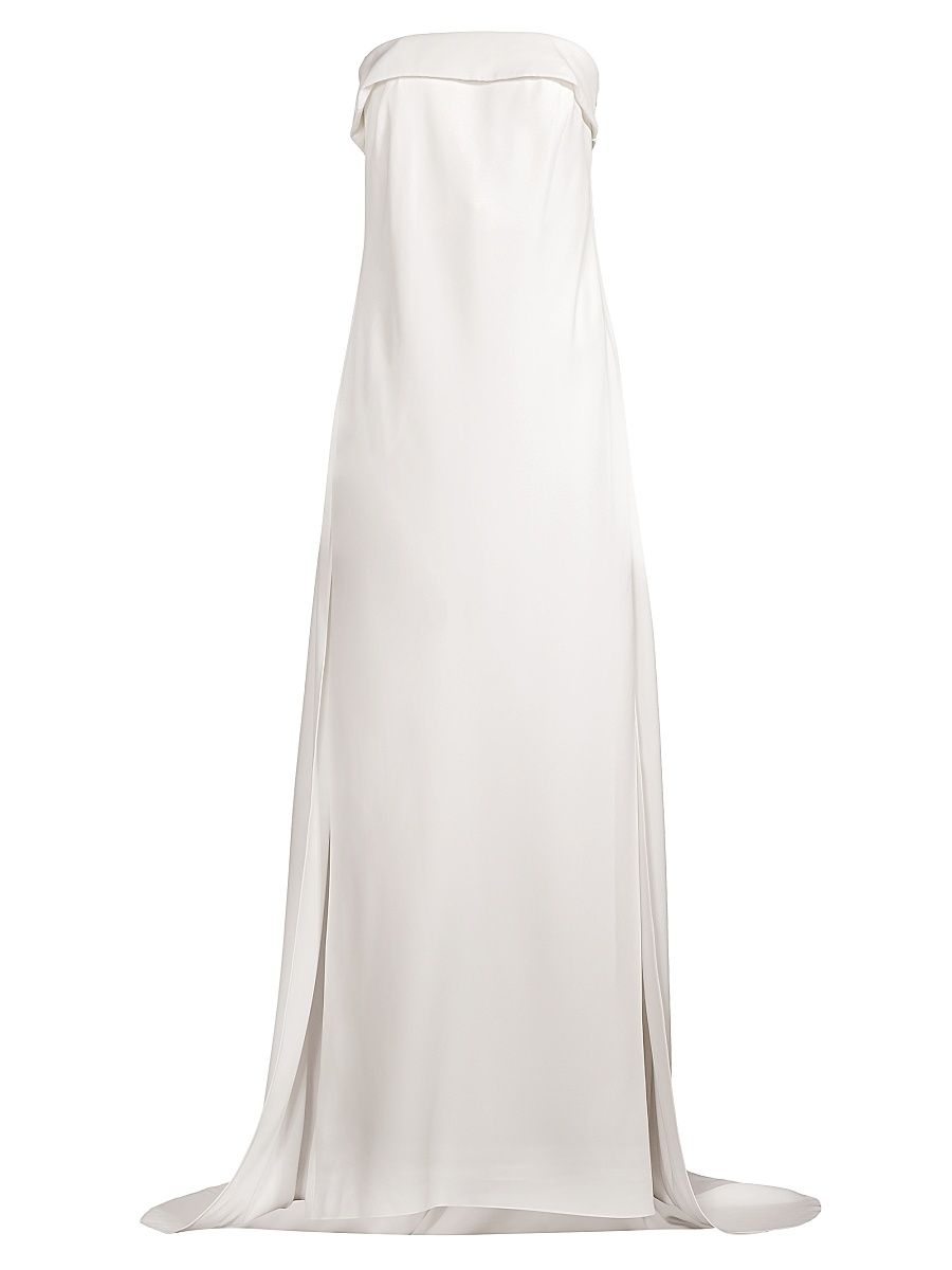 Women's Lourdes Strapless Beaded Bow Gown - Ivory - Size 2