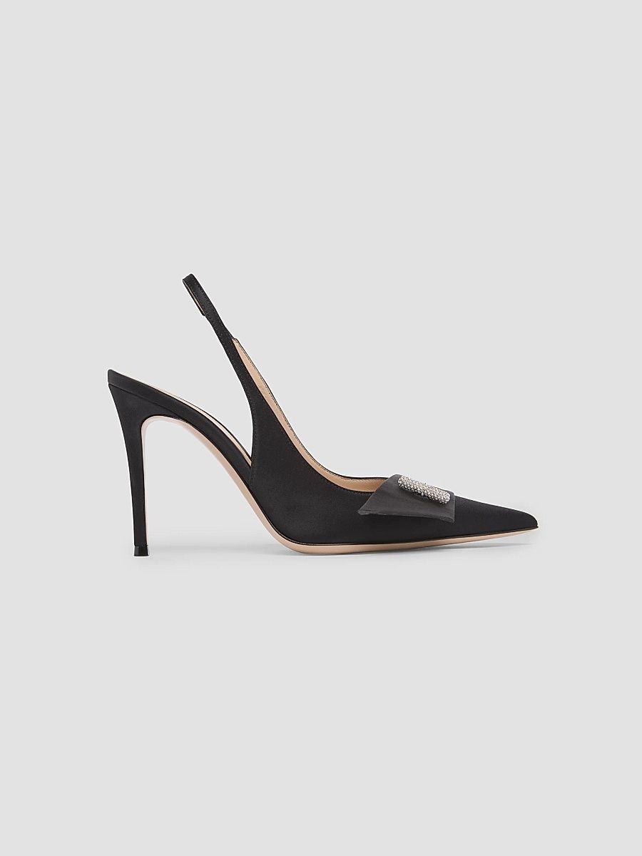 Gianvito Rossi Women's 95MM Embellished Slingback Pumps - Black - Size 11