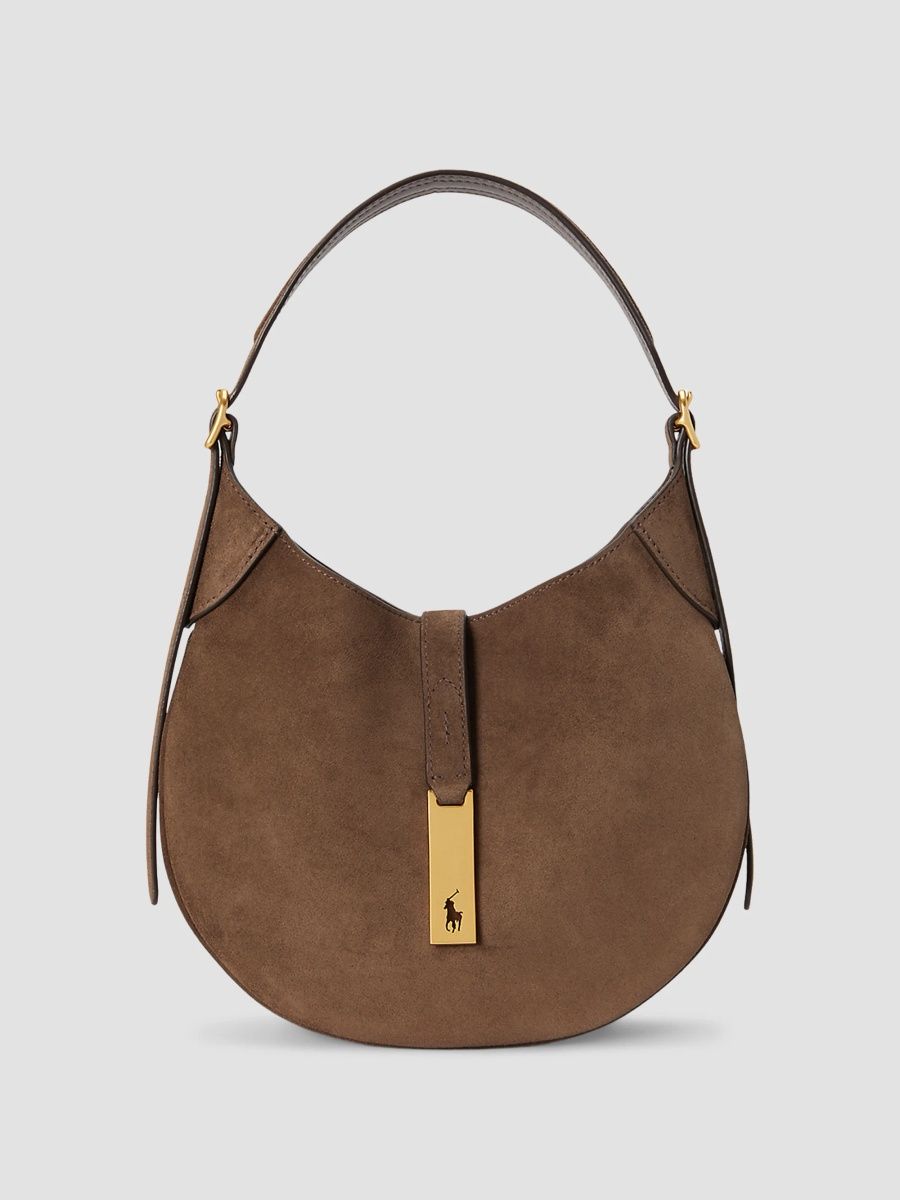 Polo Ralph Lauren Women's Logo Suede Shoulder Bag - Gingerbread