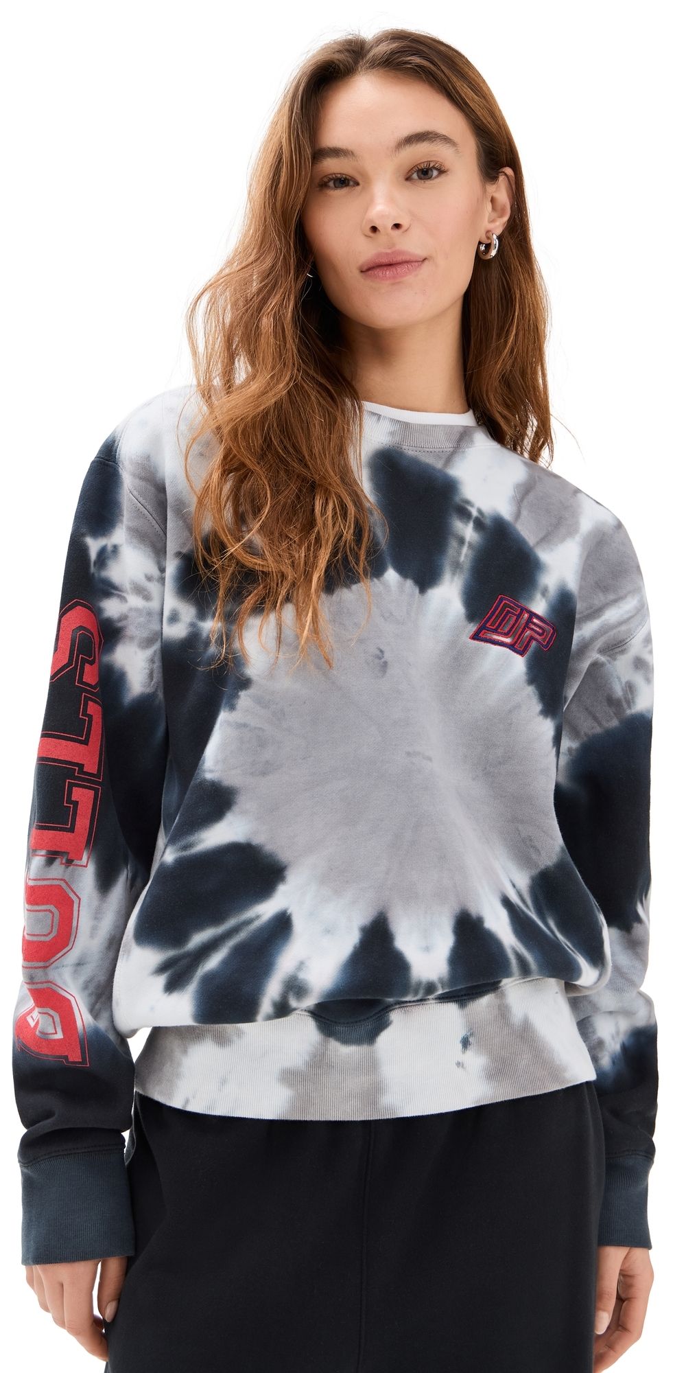 DANNIJOPRO Chicago Bulls Team Crew Sweatshirt Black Tie Dye S