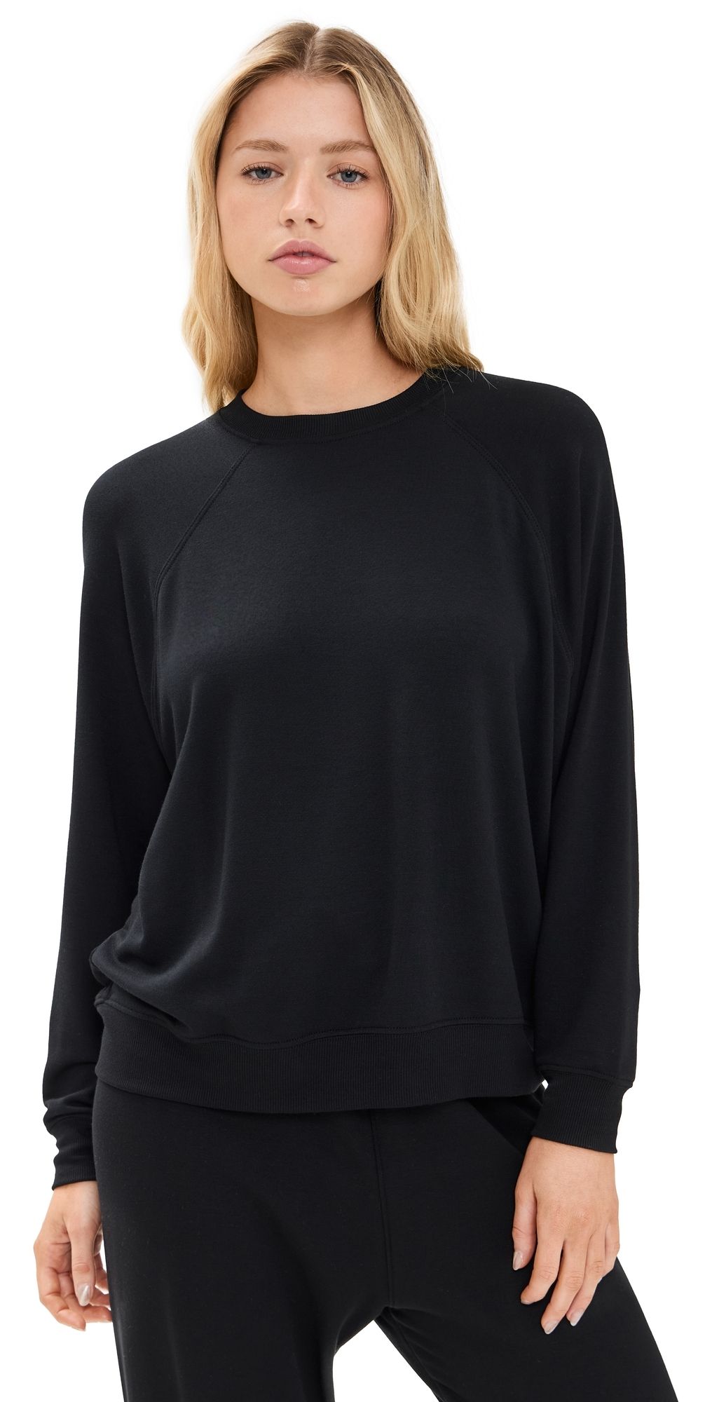 Splits59 Andie Oversized Fleece Sweatshirt Black XS