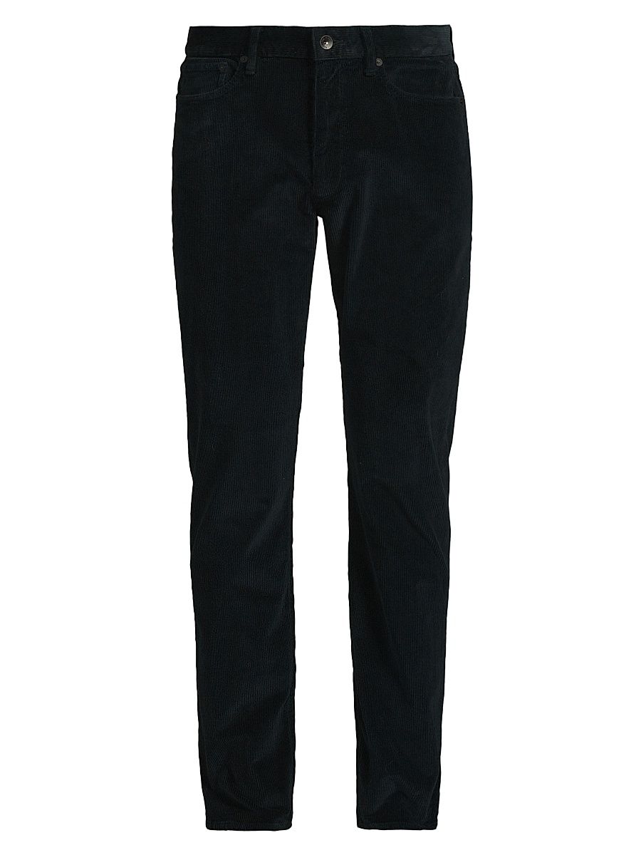 Men's Fit 2 Stretch Cotton Corduroy Pants - Black - Size 34