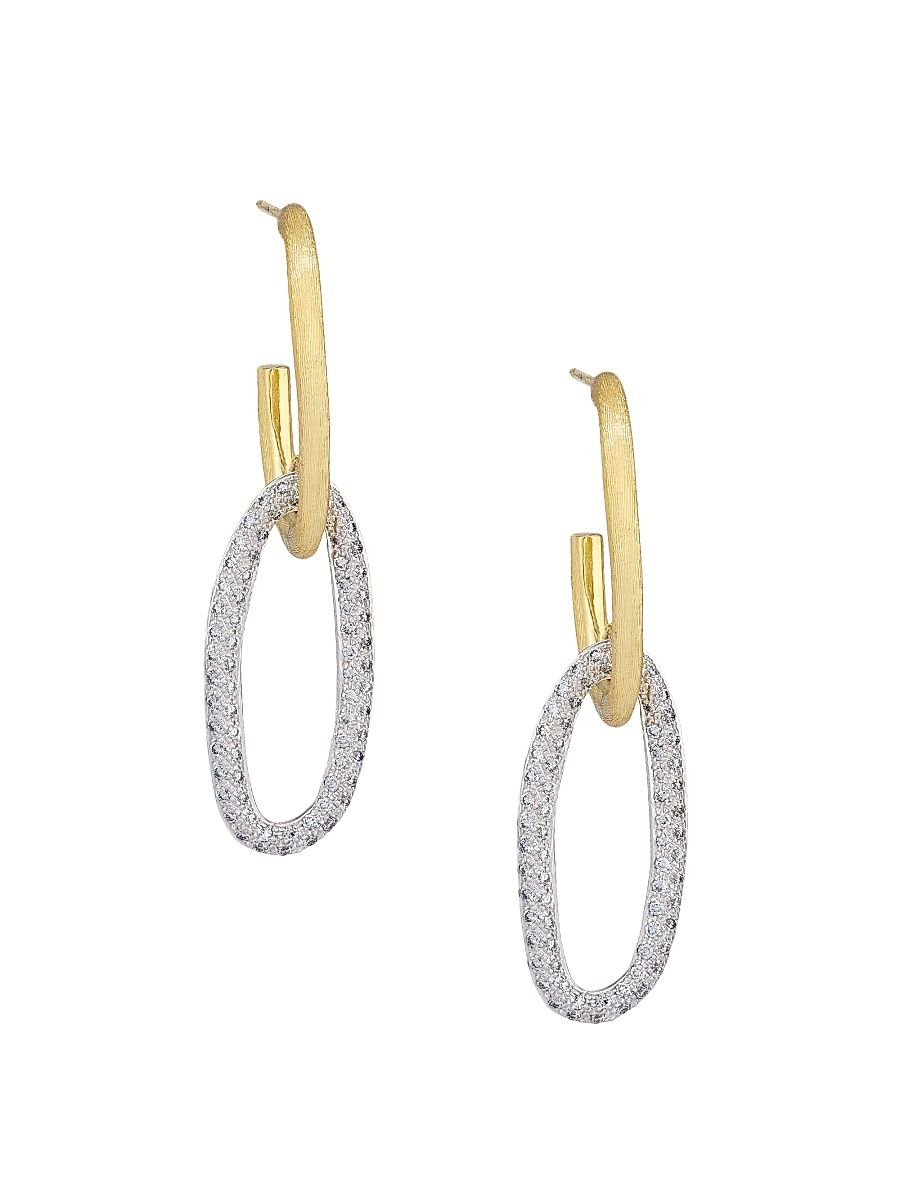 Women's Jaipur Link Two-Tone 18K Gold & 1.07 TCW Diamond Drop Earrings - Gold