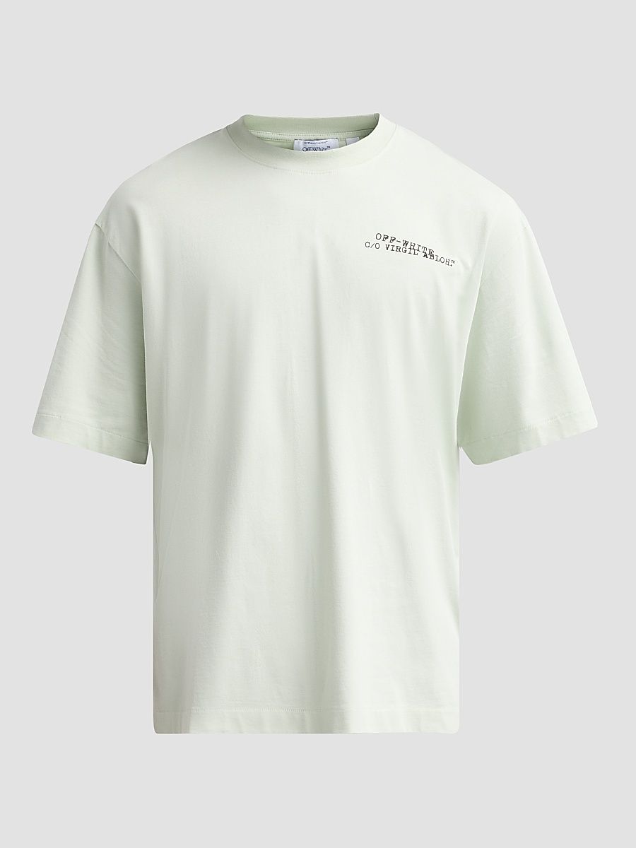 Men's Logo Cotton Crewneck T-Shirt - Mint - Size Small