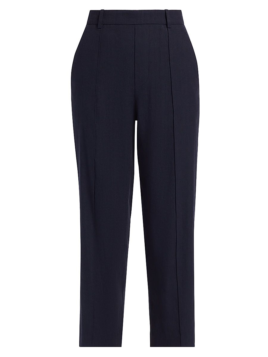 Women's Grace Tapered Mid-Rise Linen-Blend Pants - Coastal - Size Medium