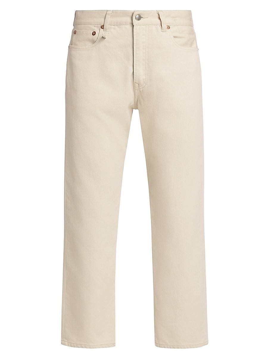 Women's Boyfriend Low-Rise Crop Jeans - Ecru Bedford Cord - Size 28
