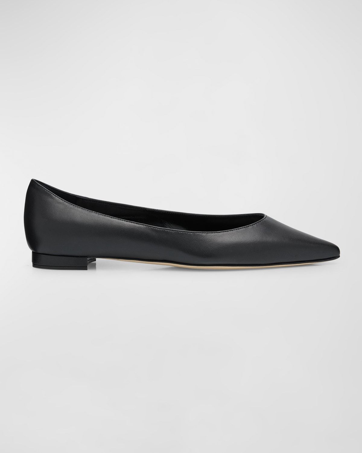 Gala Lambskin Point-Toe Ballerina Flats