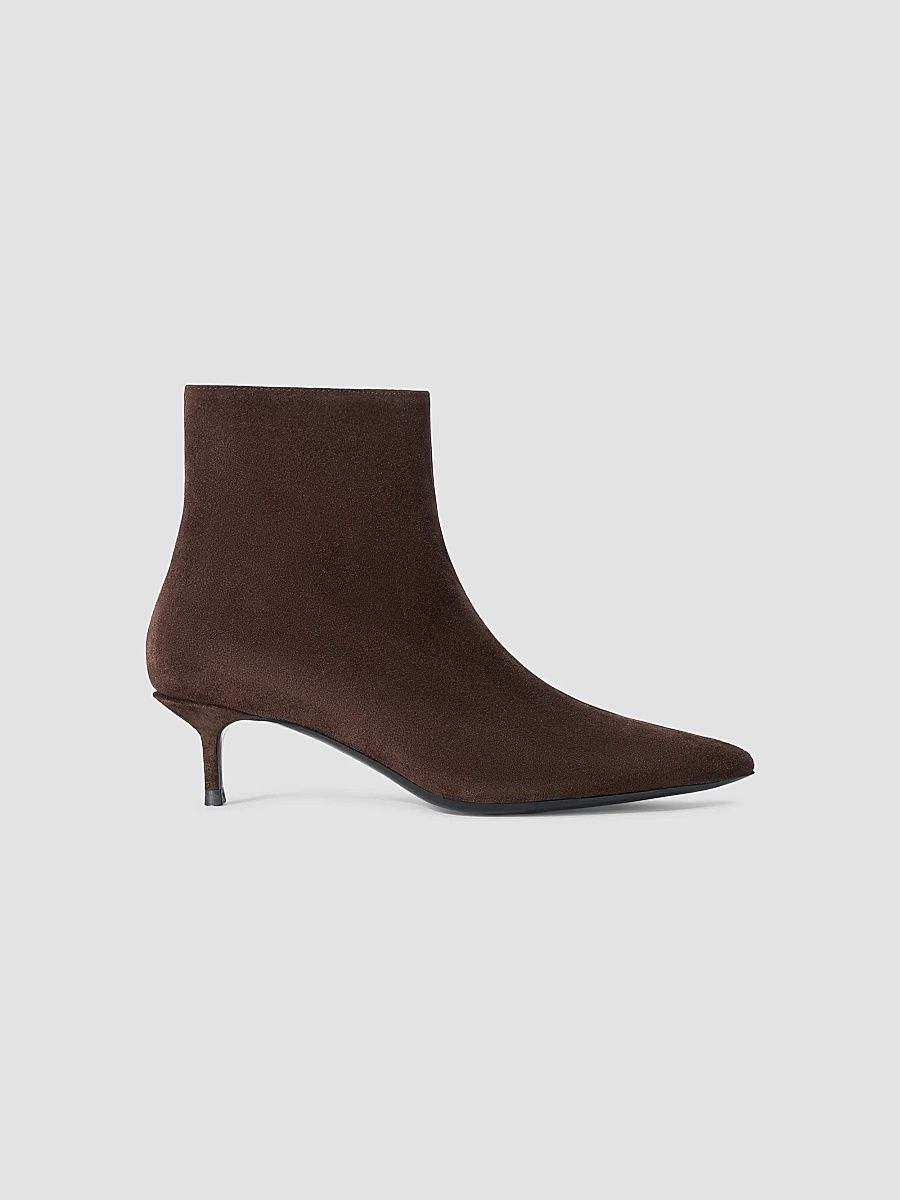 Women's Sebastian Suede Kitten-Heel Ankle Boots - Espresso - Size 11